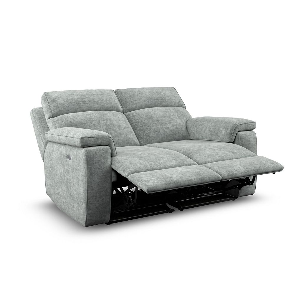 Selby Group 8 Electric Recliner with Power Headrest  Lumbar Support in Plush Silver Fabric 5