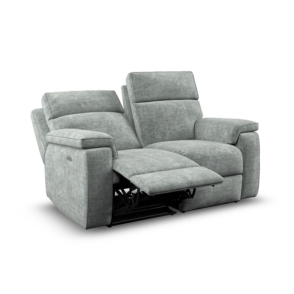 Selby Group 8 Electric Recliner with Power Headrest  Lumbar Support in Plush Silver Fabric 4