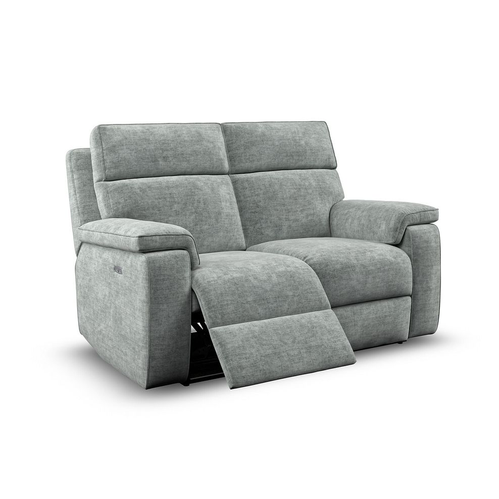Selby Group 8 Electric Recliner with Power Headrest  Lumbar Support in Plush Silver Fabric 3