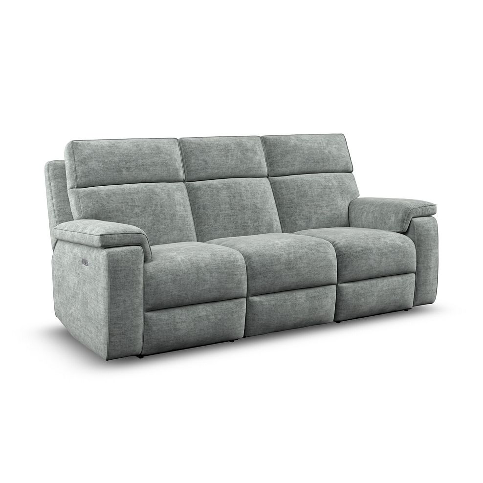 Selby Group 9 Electric Recliner in Plush Silver Fabric 1