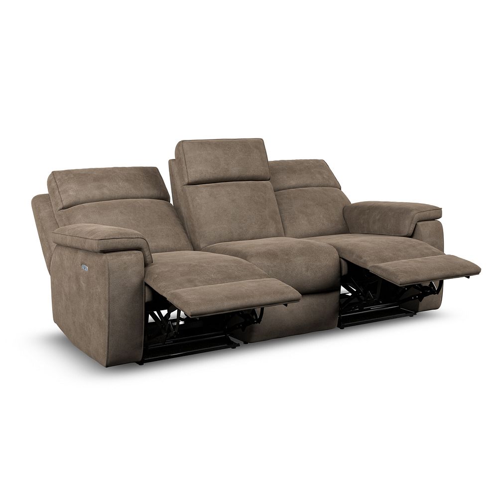 Selby Group 9 Electric Recliner with Power Headrest  Lumbar Support in Miller Earth Brown Fabric 5
