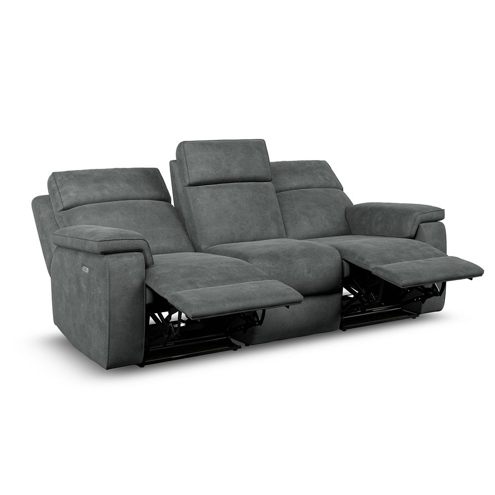 Selby Group 9 Electric Recliner with Power Headrest  Lumbar Support in Miller Grey Fabric 5