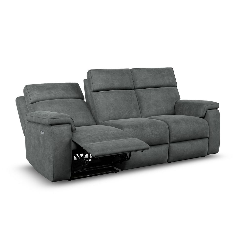 Selby Group 9 Electric Recliner with Power Headrest  Lumbar Support in Miller Grey Fabric 4