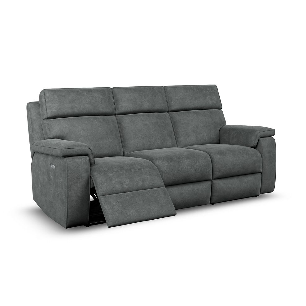 Selby Group 9 Electric Recliner with Power Headrest  Lumbar Support in Miller Grey Fabric 3