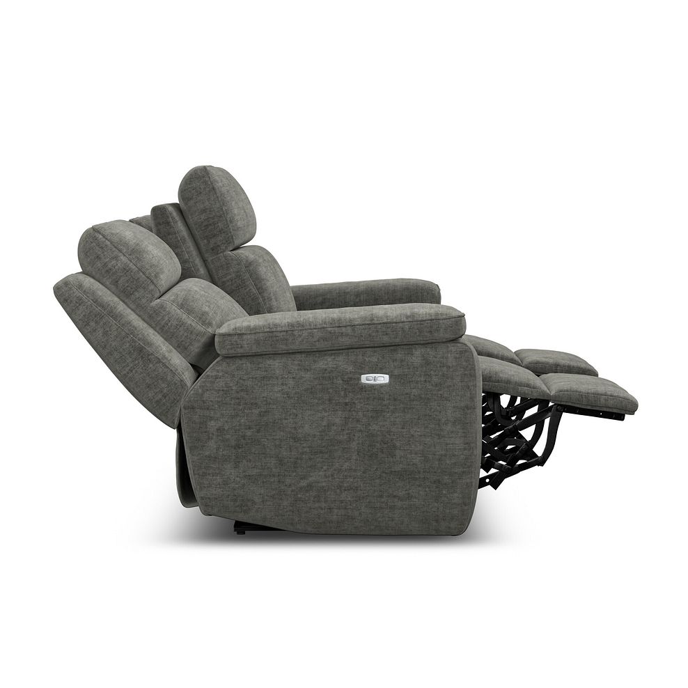 Selby Group 9 Electric Recliner with Power Headrest  Lumbar Support in Plush Charcoal Fabric 6