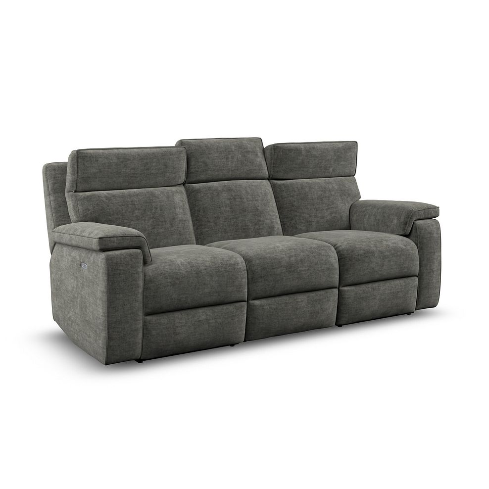 Selby Group 9 Electric Recliner with Power Headrest  Lumbar Support in Plush Charcoal Fabric 1