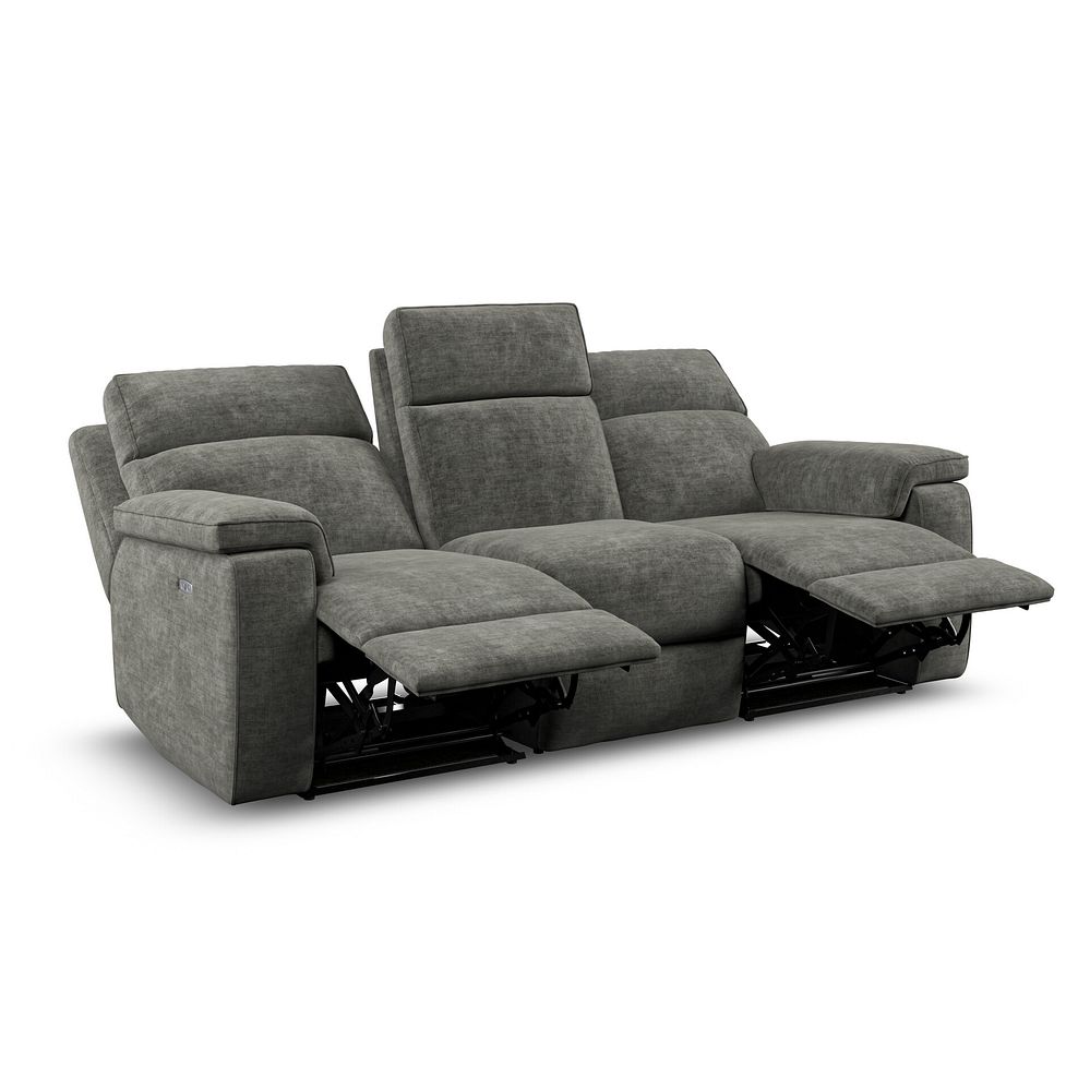 Selby Group 9 Electric Recliner with Power Headrest  Lumbar Support in Plush Charcoal Fabric 5