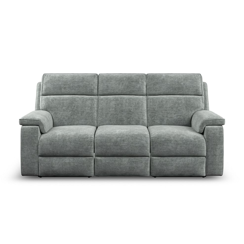 Selby Group 9 Electric Recliner with Power Headrest  Lumbar Support in Plush Silver Fabric 2