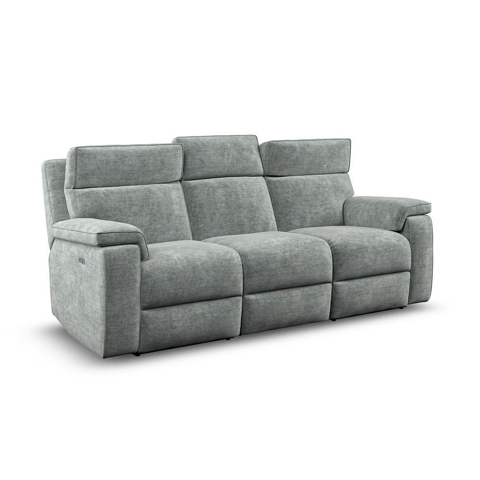 Selby Group 9 Electric Recliner with Power Headrest  Lumbar Support in Plush Silver Fabric 1