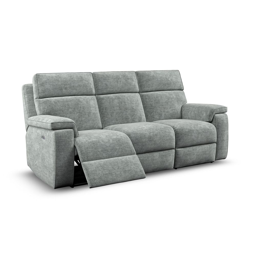 Selby Group 9 Electric Recliner with Power Headrest  Lumbar Support in Plush Silver Fabric 3