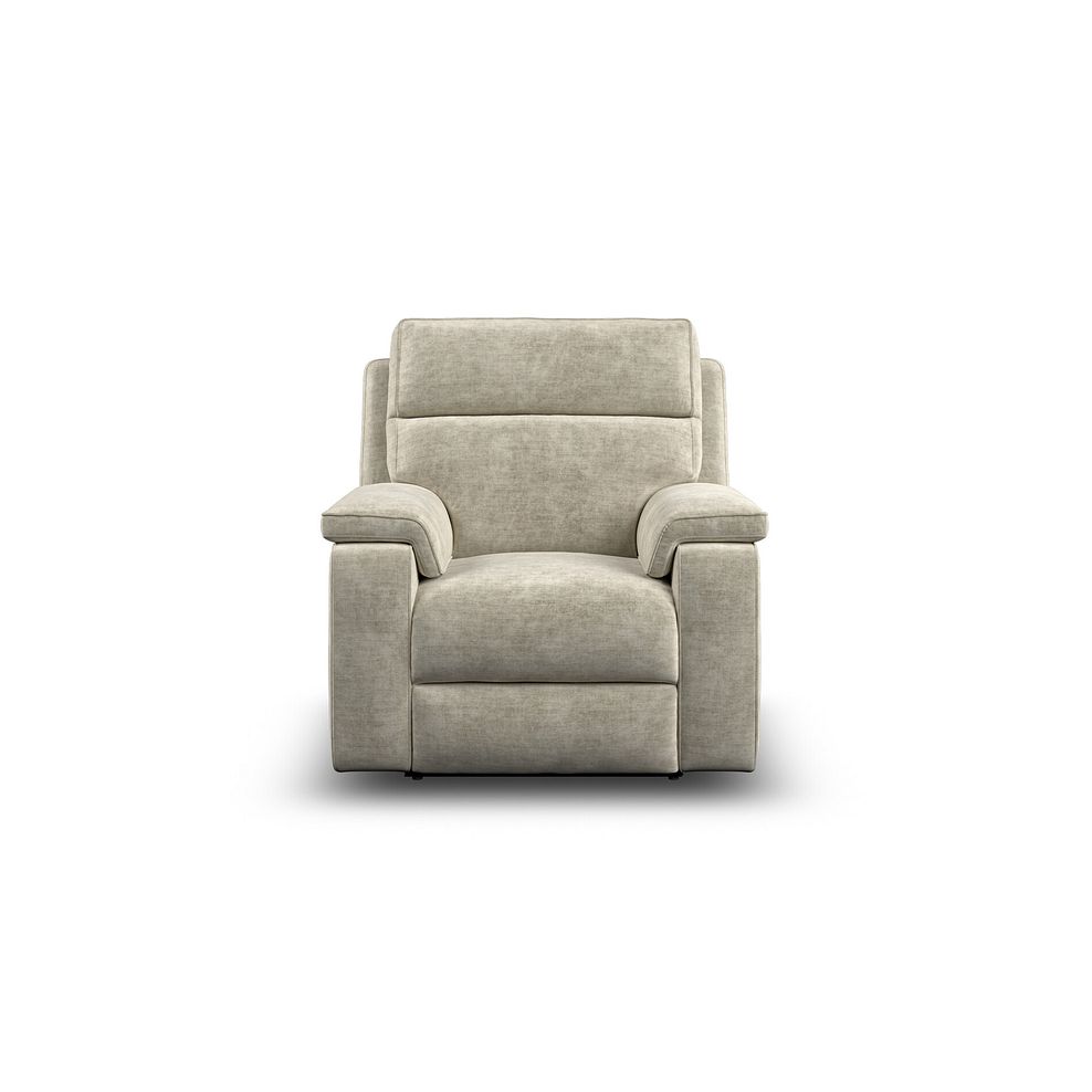 Selby Power Recliner Armchair in Plush Beige Fabric 6