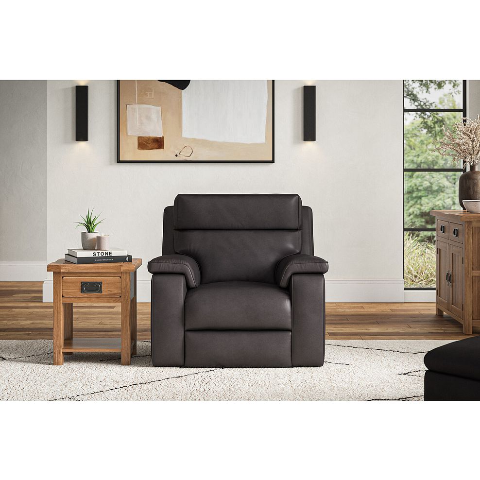 Selby Power Recliner Armchair in Virgo Black Leather 1