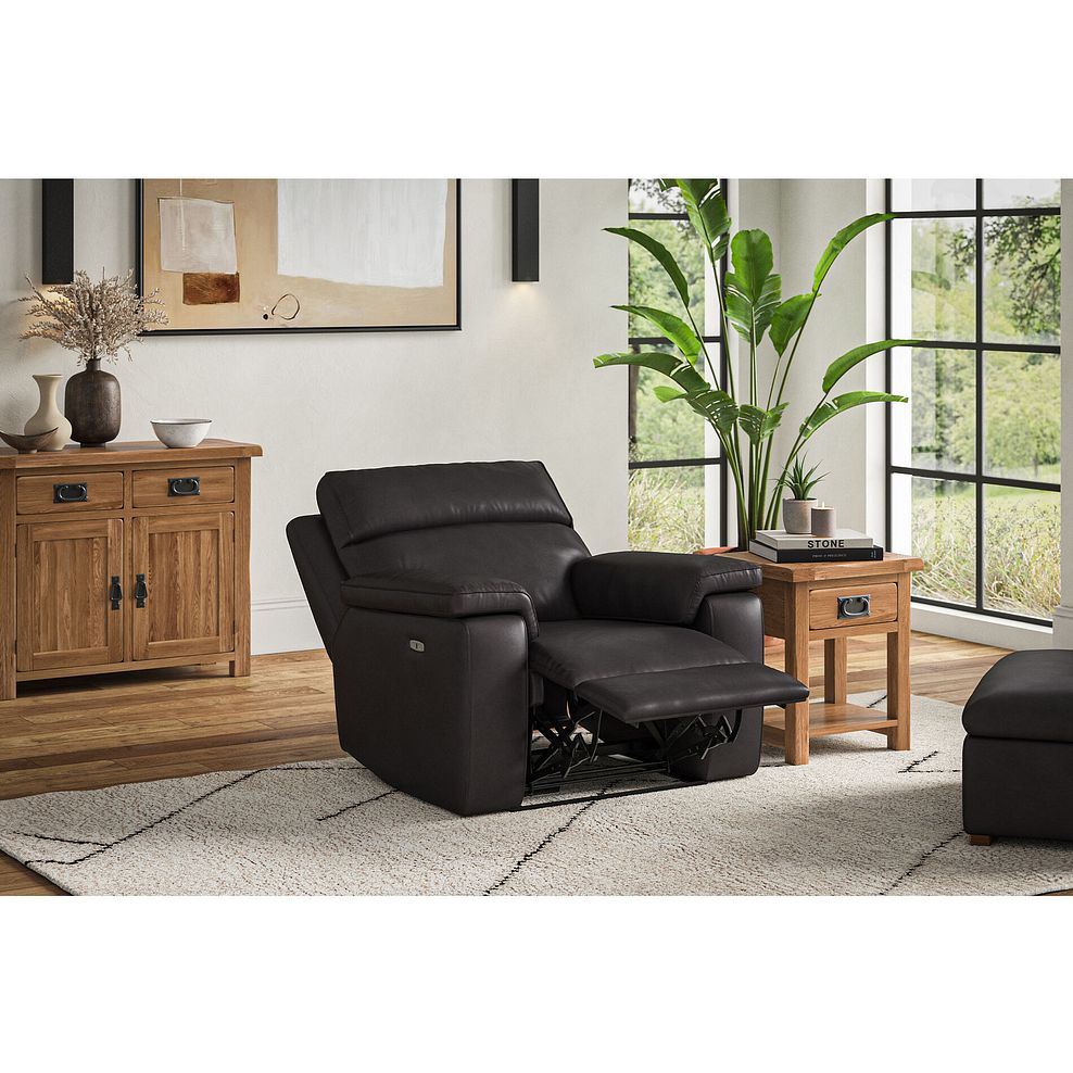 Selby Power Recliner Armchair in Virgo Black Leather 2