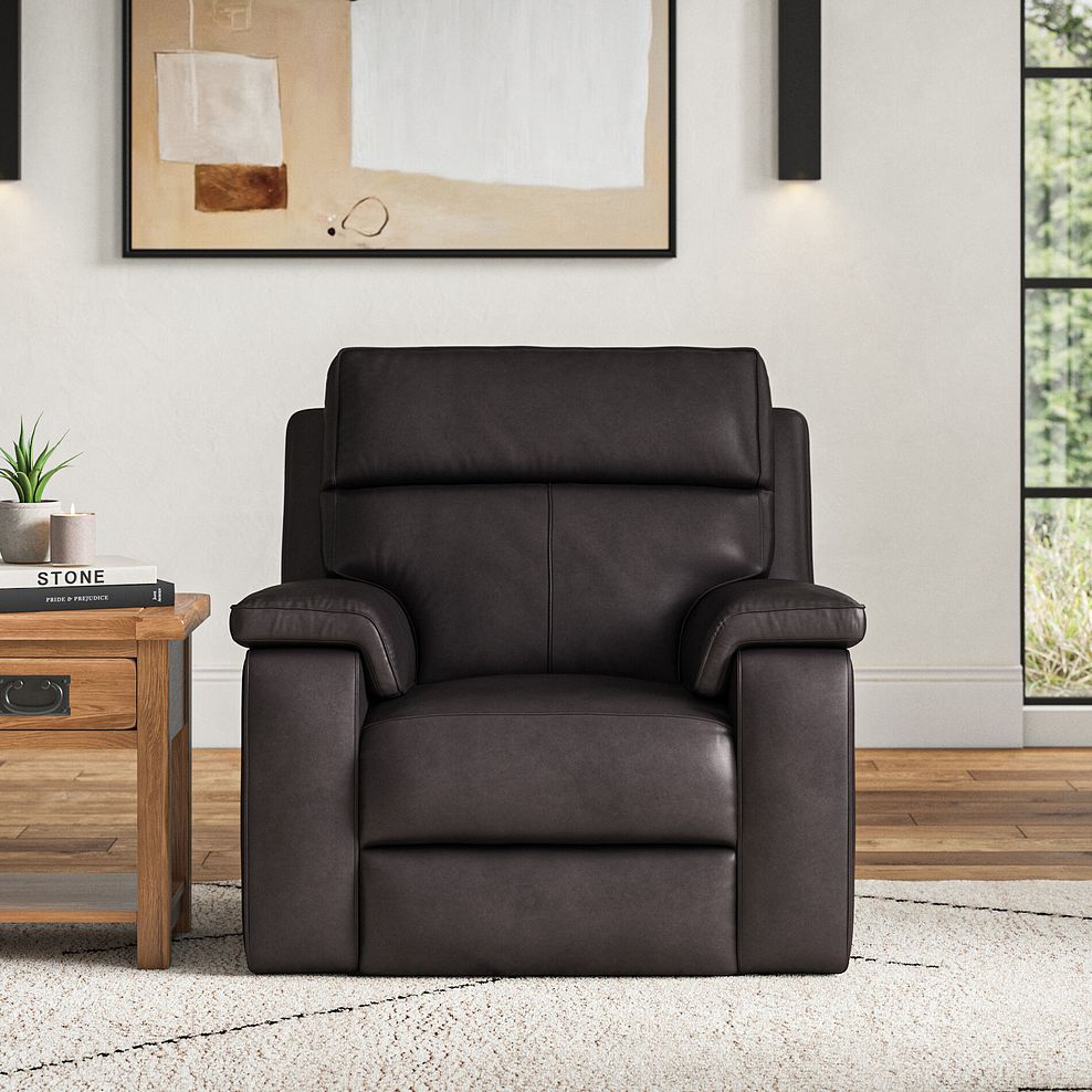 Selby Power Recliner Armchair in Virgo Black Leather 3