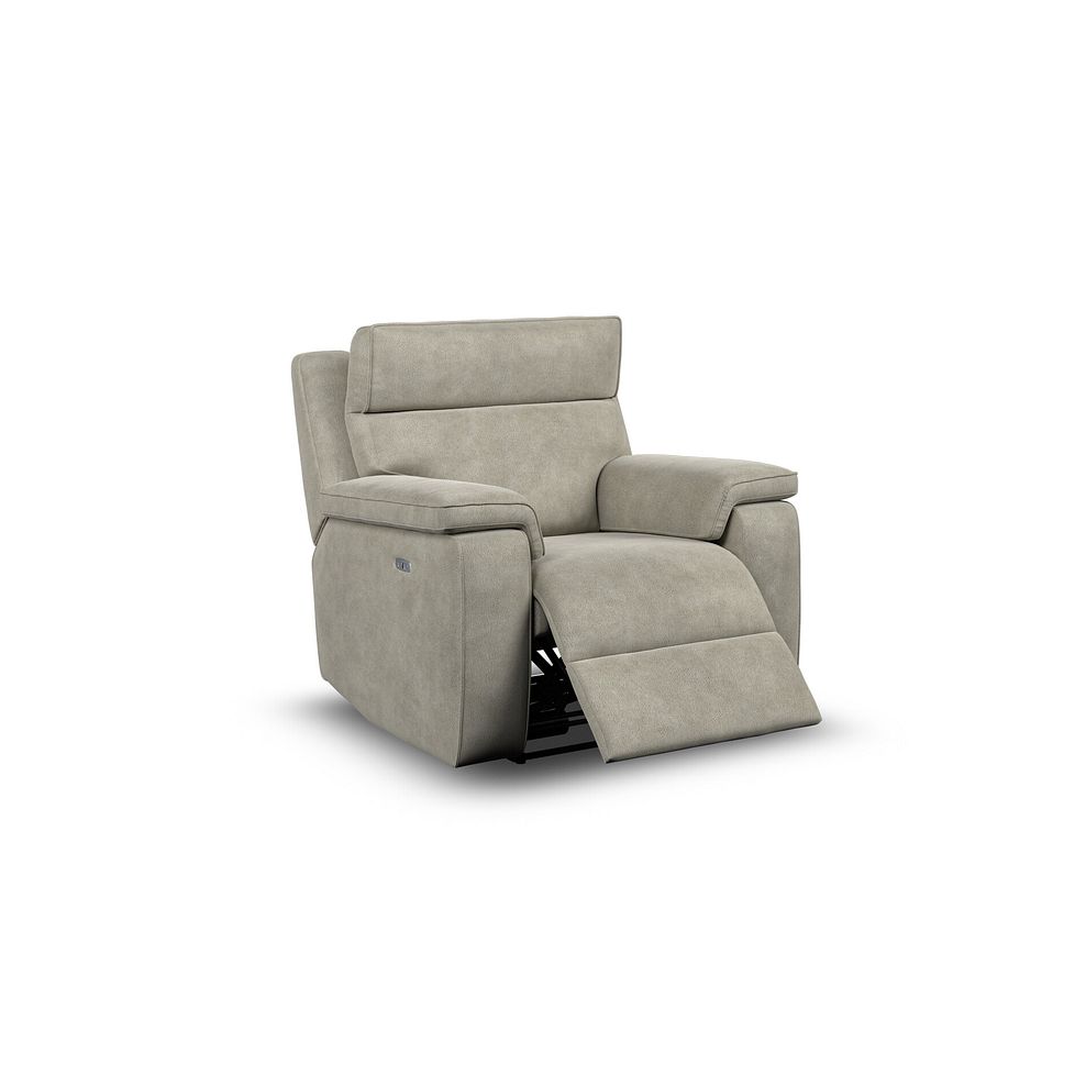 Selby Power Recliner Armchair in with Power Headrest Miller Taupe Fabric 3