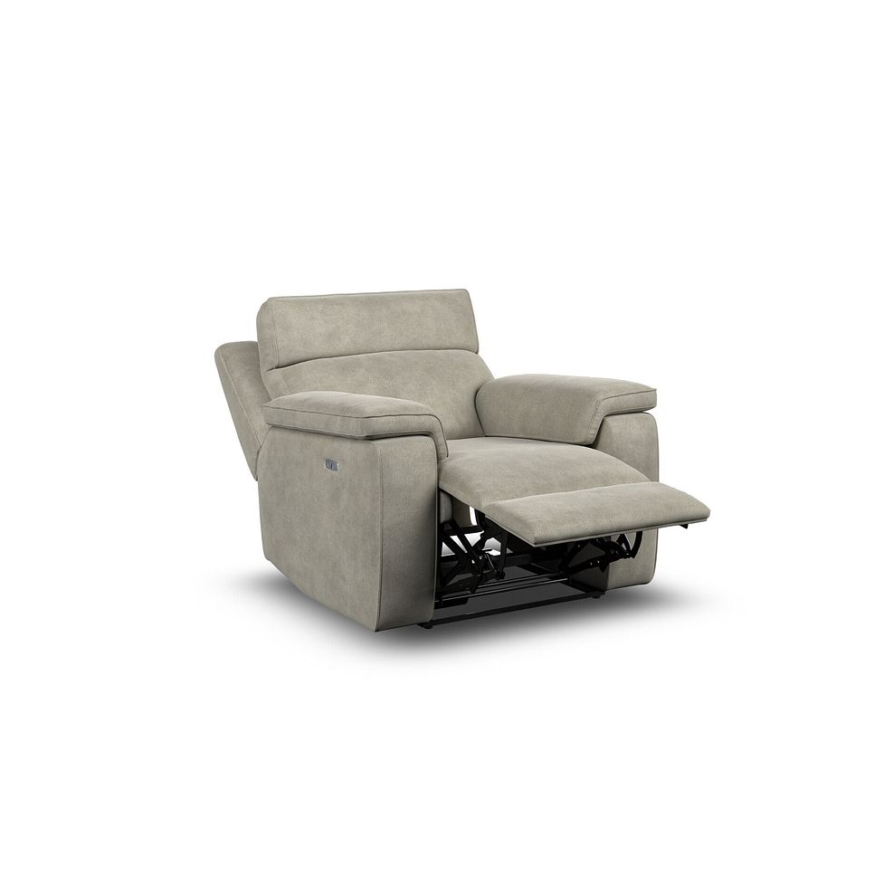 Selby Power Recliner Armchair in with Power Headrest Miller Taupe Fabric 4