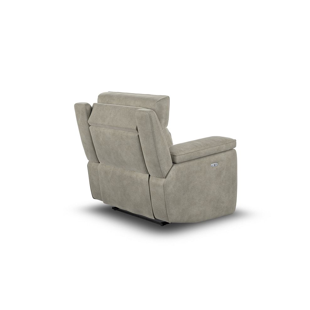 Selby Power Recliner Armchair in with Power Headrest Miller Taupe Fabric 6