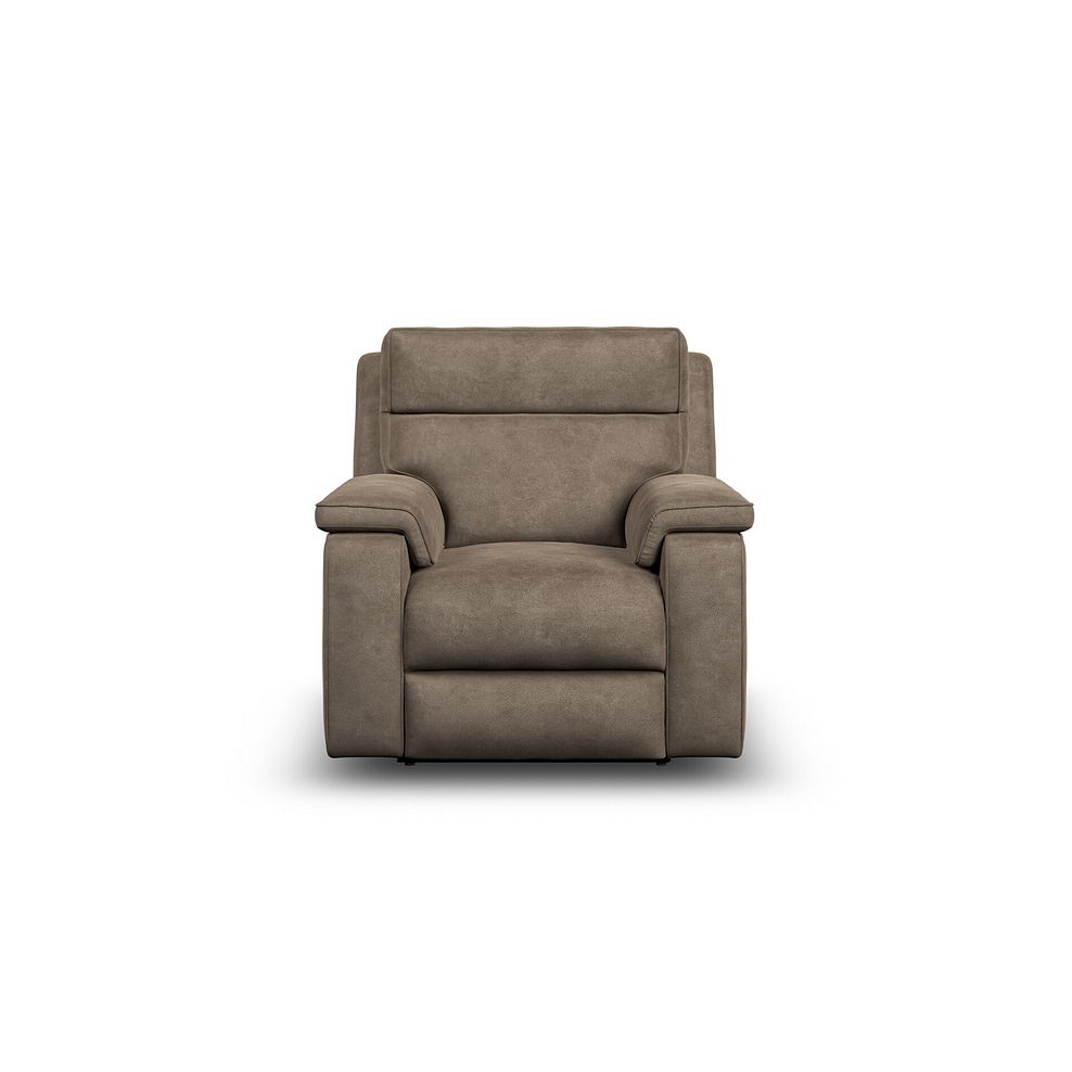 Selby Power Recliner Armchair with Power Headrest in Miller Earth Brown Fabric 5