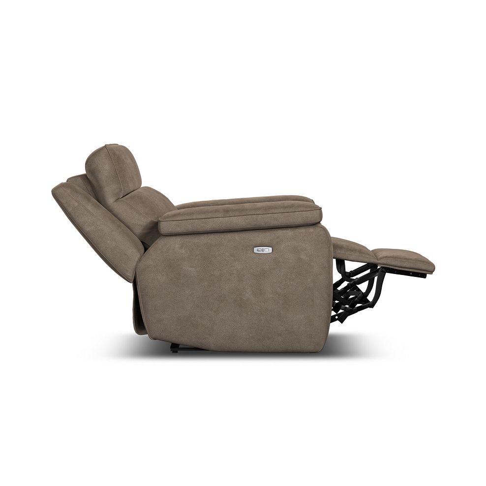 Selby Power Recliner Armchair with Power Headrest in Miller Earth Brown Fabric 8