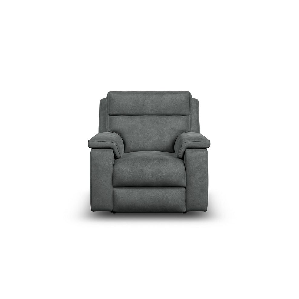 Selby Power Recliner Armchair with Power Headrest in Miller Grey Fabric 5