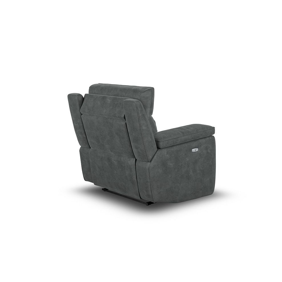 Selby Power Recliner Armchair with Power Headrest in Miller Grey Fabric 6