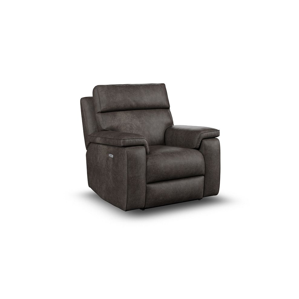 Selby Power Recliner Armchair with Power Headrest in Pilgrim Pewter Fabric 1