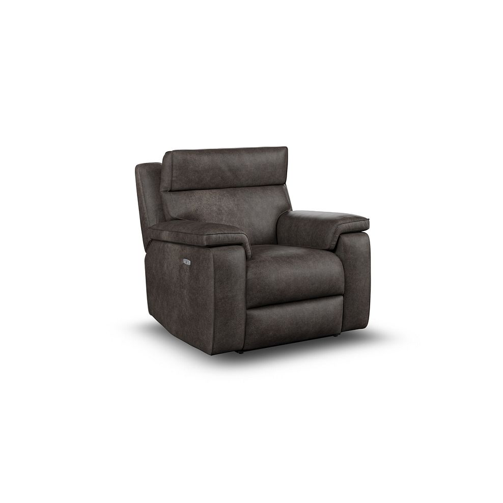 Selby Power Recliner Armchair with Power Headrest in Pilgrim Pewter Fabric 2