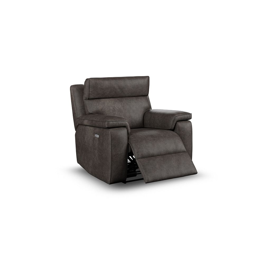 Selby Power Recliner Armchair with Power Headrest in Pilgrim Pewter Fabric 3