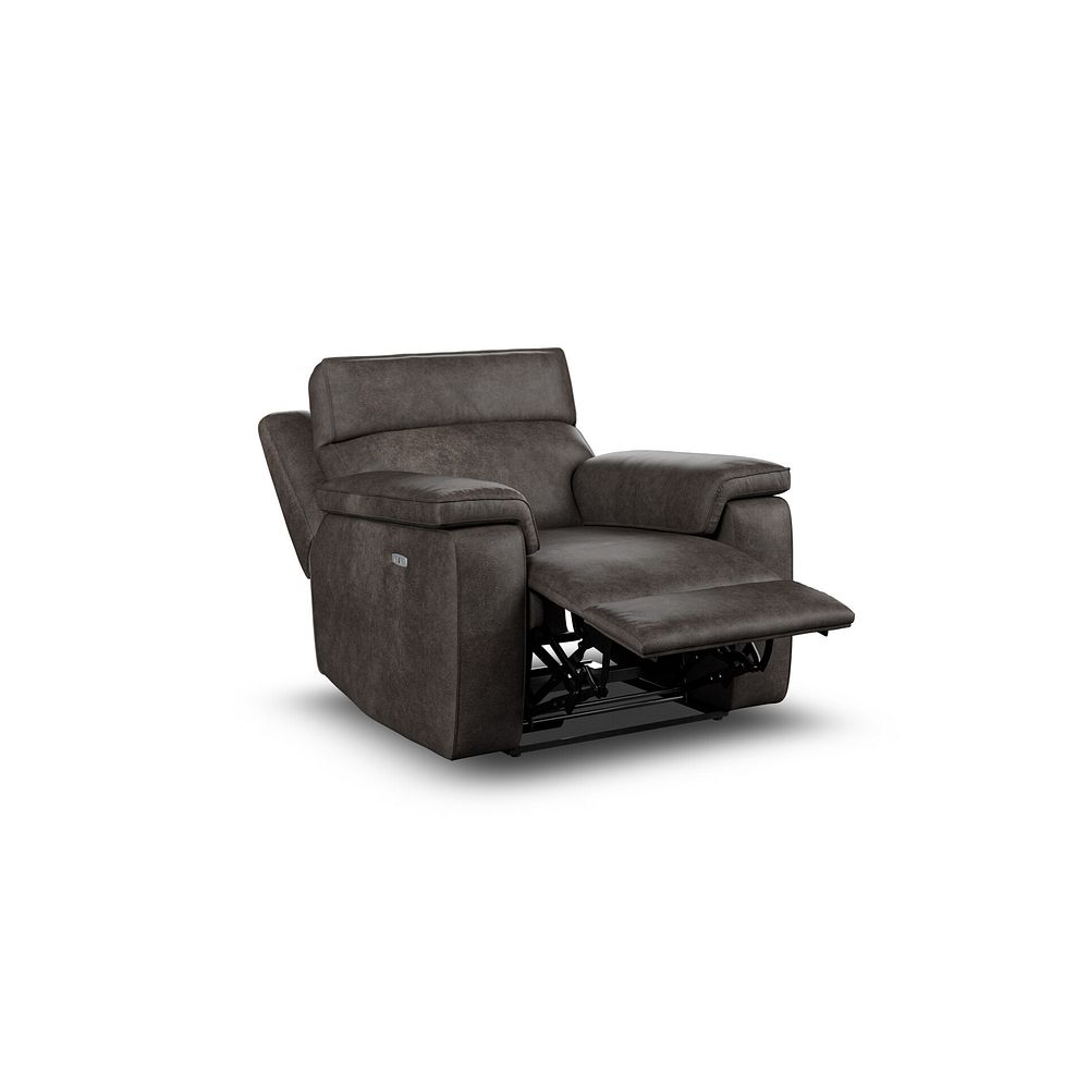 Selby Power Recliner Armchair with Power Headrest in Pilgrim Pewter Fabric 4