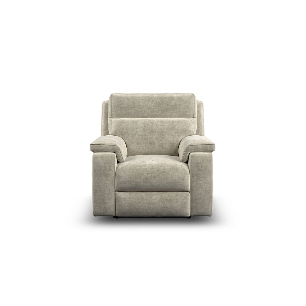 Selby Power Recliner Armchair with Power Headrest in Plush Beige Fabric 8