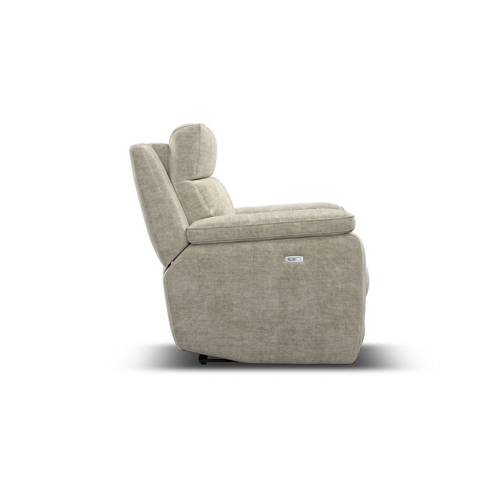 Selby Power Recliner Armchair with Power Headrest in Plush Beige Fabric 10