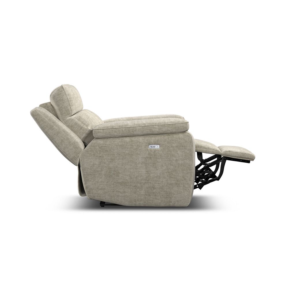 Selby Power Recliner Armchair with Power Headrest in Plush Beige Fabric 11