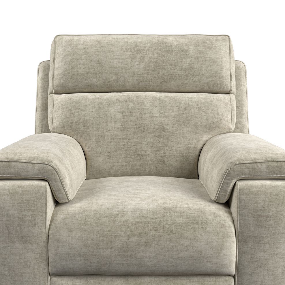 Selby Power Recliner Armchair with Power Headrest in Plush Beige Fabric 13