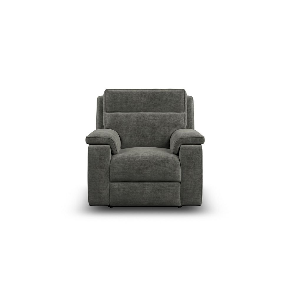 Selby Power Recliner Armchair with Power Headrest in Plush Charcoal Fabric 5