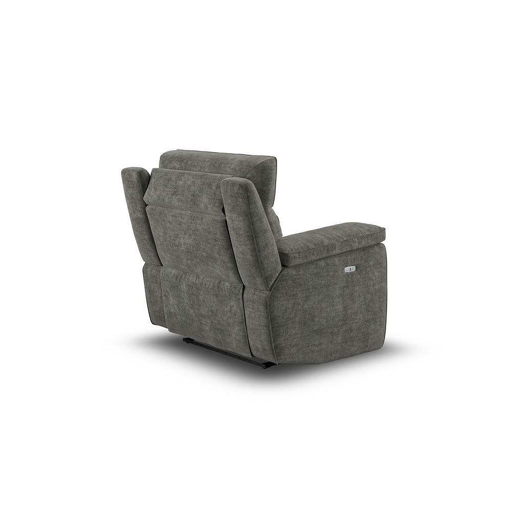 Selby Power Recliner Armchair with Power Headrest in Plush Charcoal Fabric 6