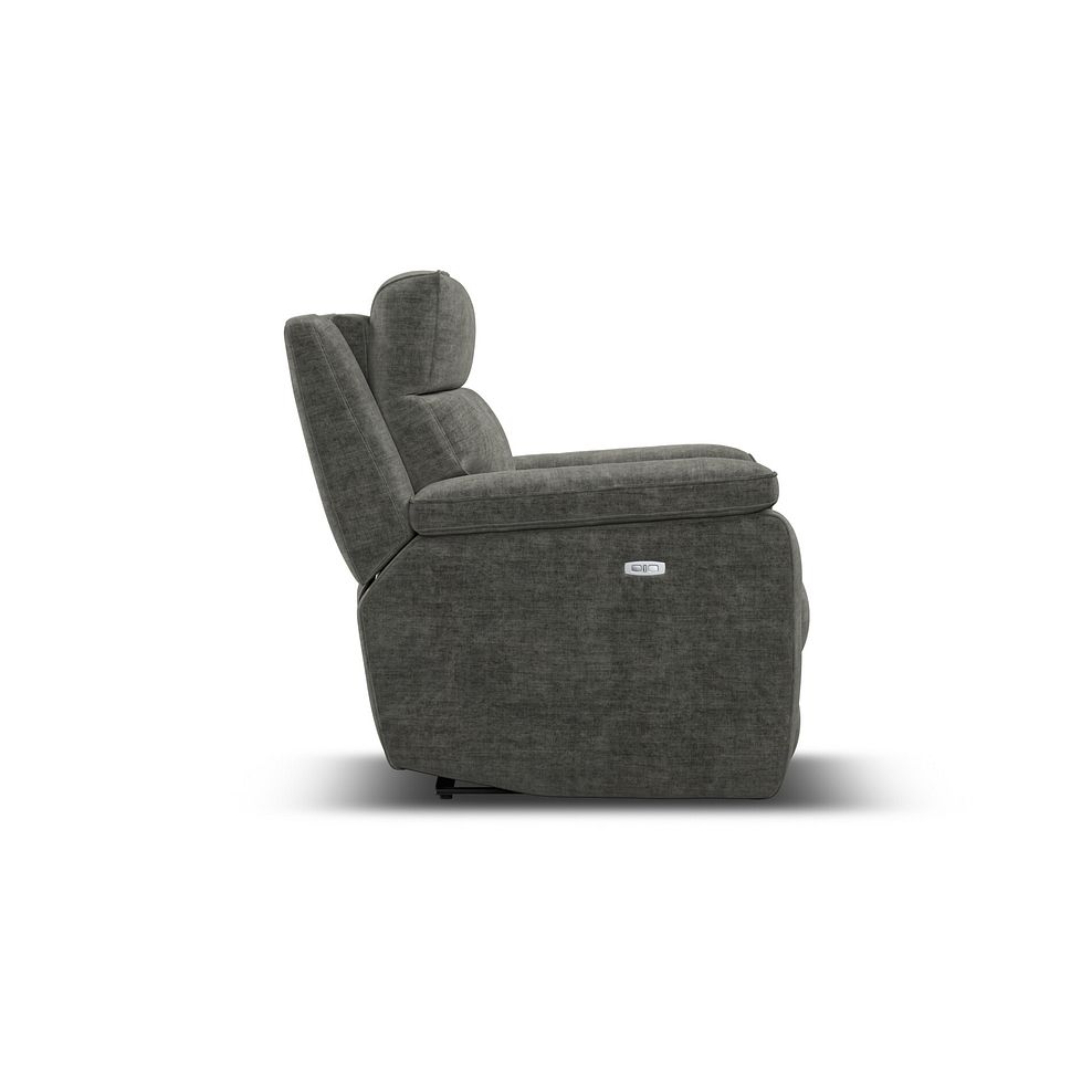 Selby Power Recliner Armchair with Power Headrest in Plush Charcoal Fabric 7