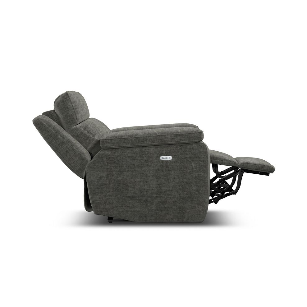 Selby Power Recliner Armchair with Power Headrest in Plush Charcoal Fabric 8