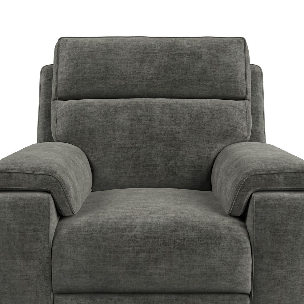 Selby Power Recliner Armchair with Power Headrest in Plush Charcoal Fabric 10