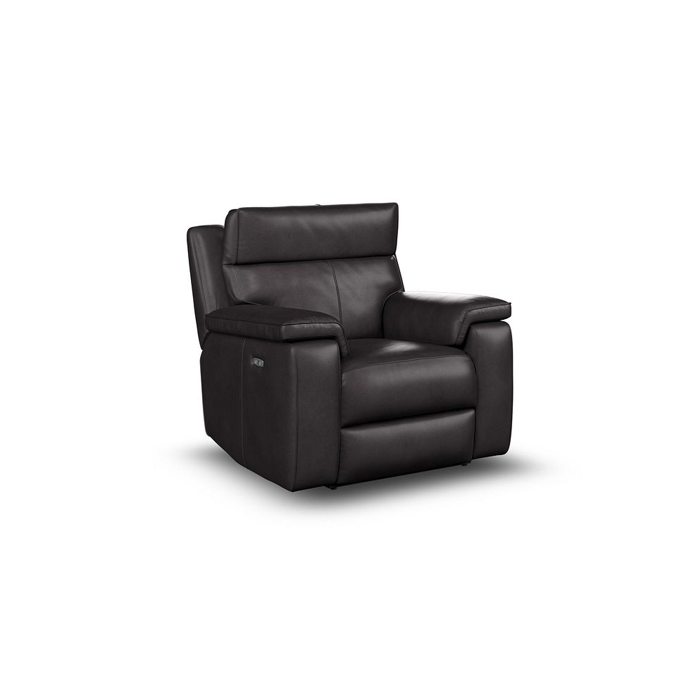 Selby Power Recliner Armchair with Power Headrest in Virgo Black Leather 5