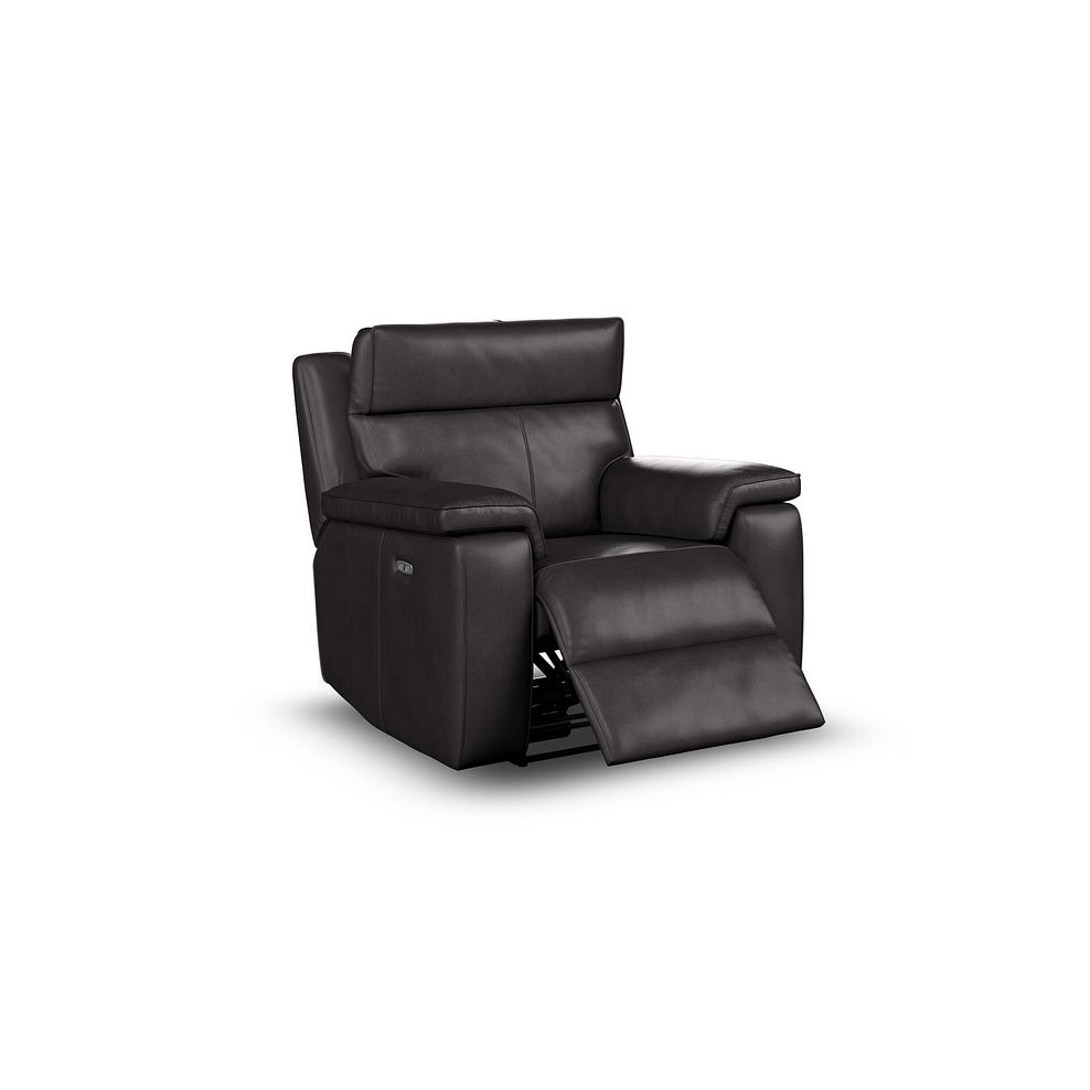 Selby Power Recliner Armchair with Power Headrest in Virgo Black Leather 6