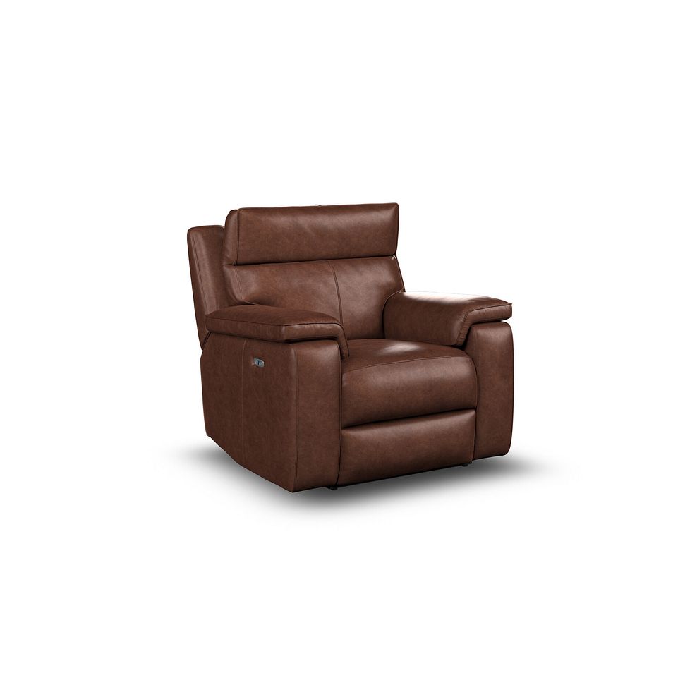 Selby Power Recliner Armchair with Power Headrest in Virgo Chestnut Leather 3