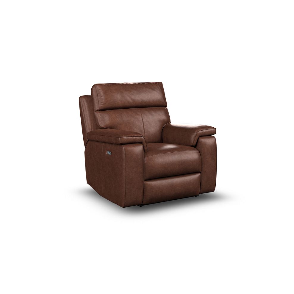 Selby Power Recliner Armchair with Power Headrest in Virgo Chestnut Leather 2