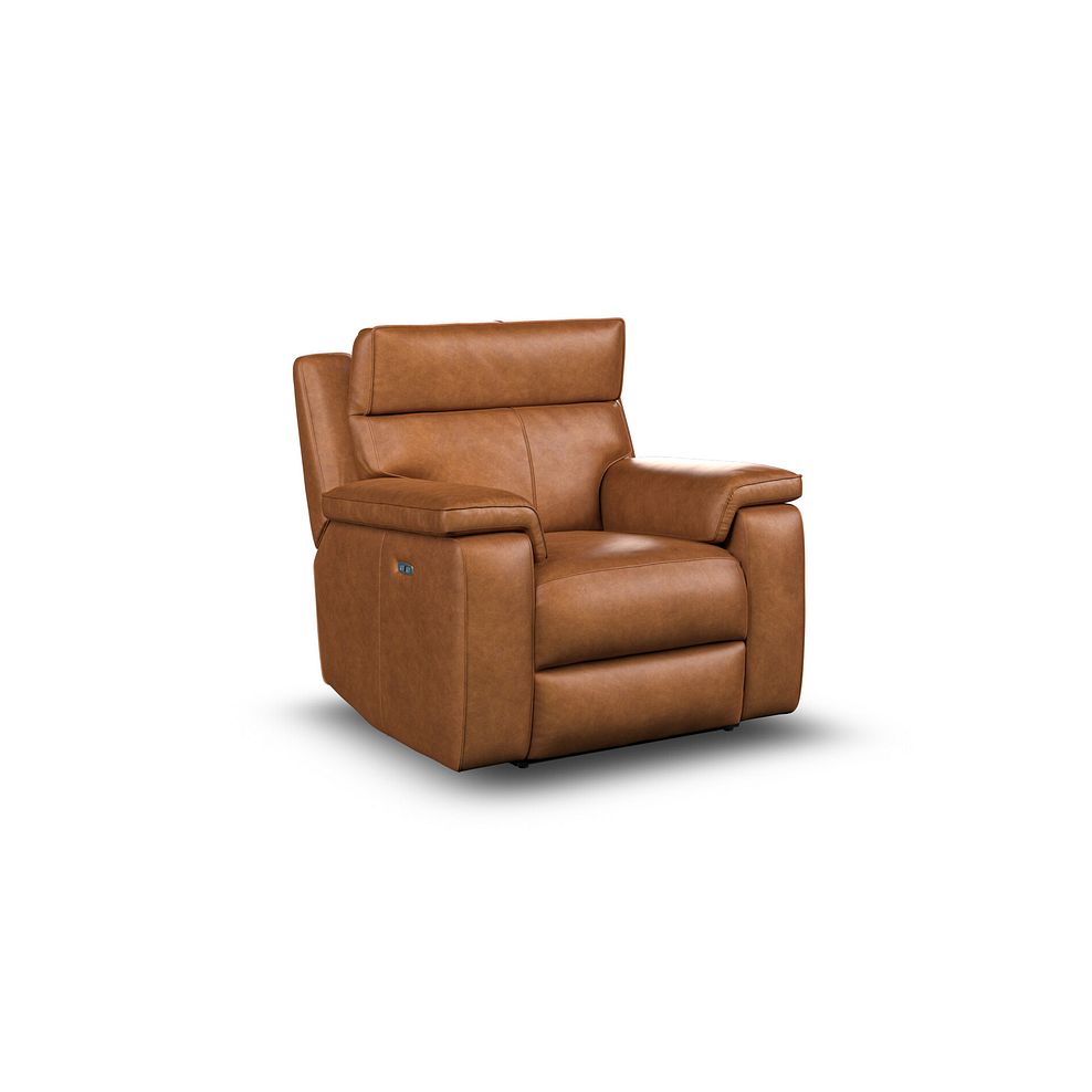 Selby Power Recliner Armchair with Power Headrest in Virgo Cognac Leather 3