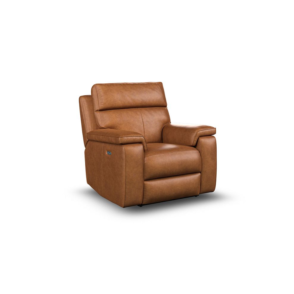 Selby Power Recliner Armchair with Power Headrest in Virgo Cognac Leather 2