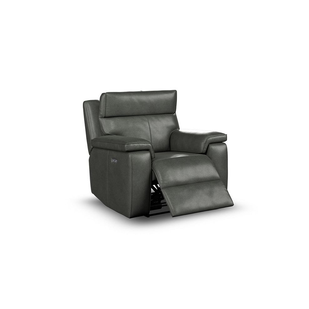 Selby Power Recliner Armchair with Power Headrest in Virgo Lead Leather 3