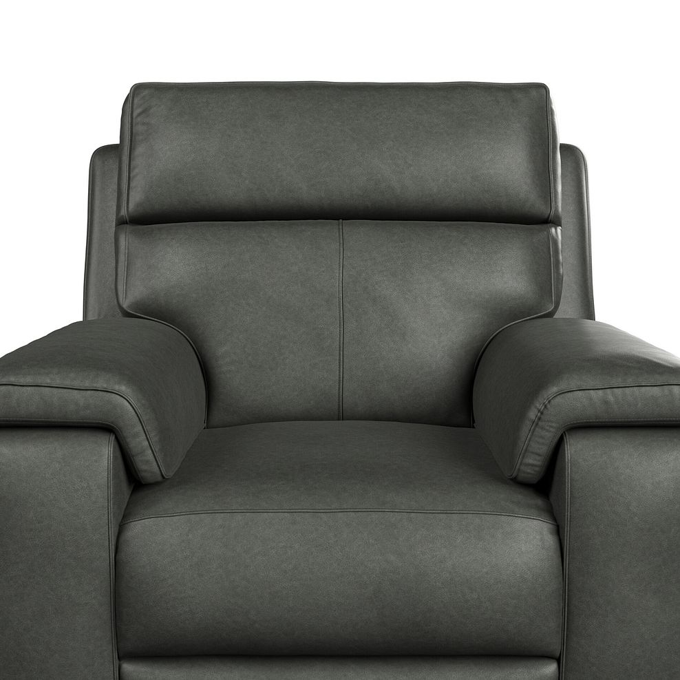 Selby Power Recliner Armchair with Power Headrest in Virgo Lead Leather 10