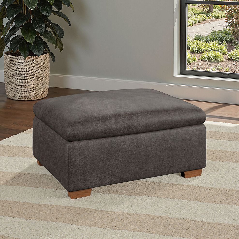 Selby Storage Footstool in Pilgrim Pewter Fabric 1