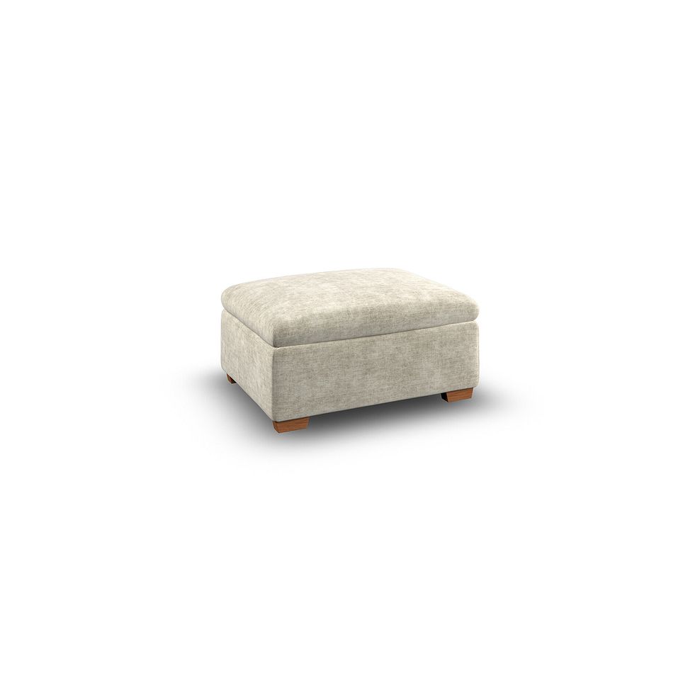 Selby Storage Footstool in Plush Beige Fabric 3