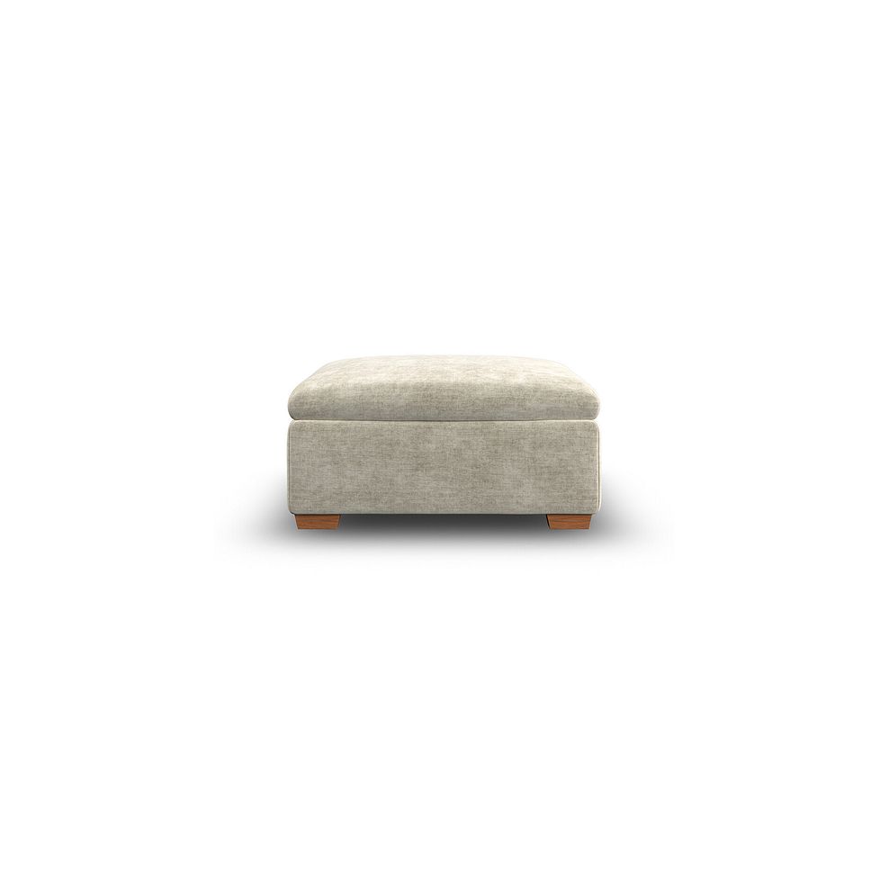 Selby Storage Footstool in Plush Beige Fabric 5