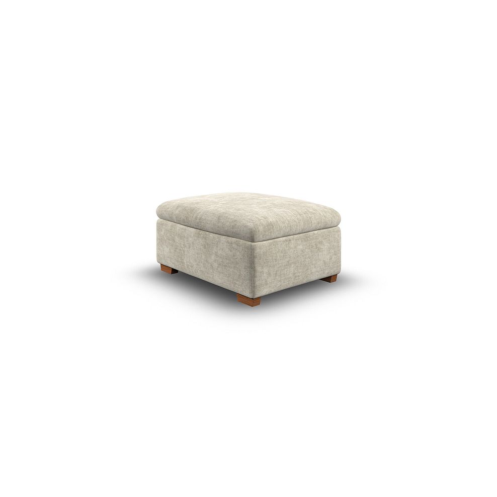 Selby Storage Footstool in Plush Beige Fabric 6